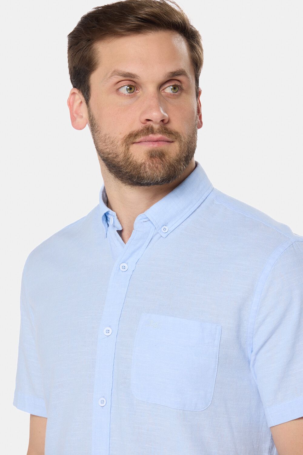 CAMISA DE LINO Celeste