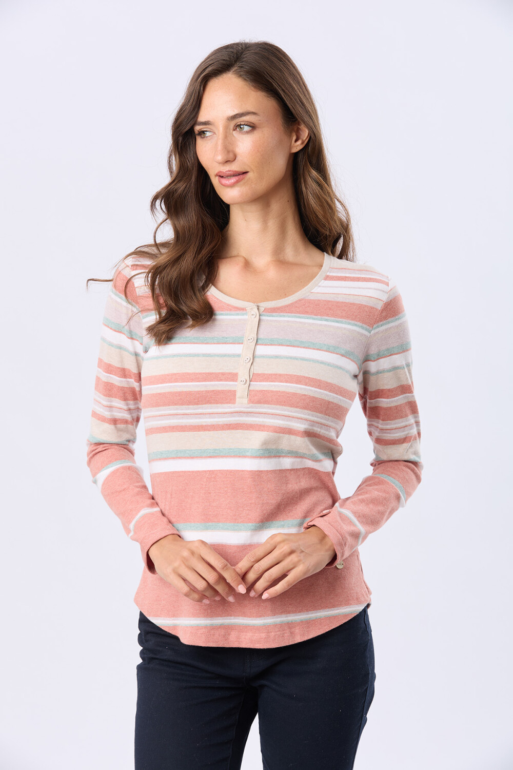 REMERA RAYADA DE ALGODÓN Rosado