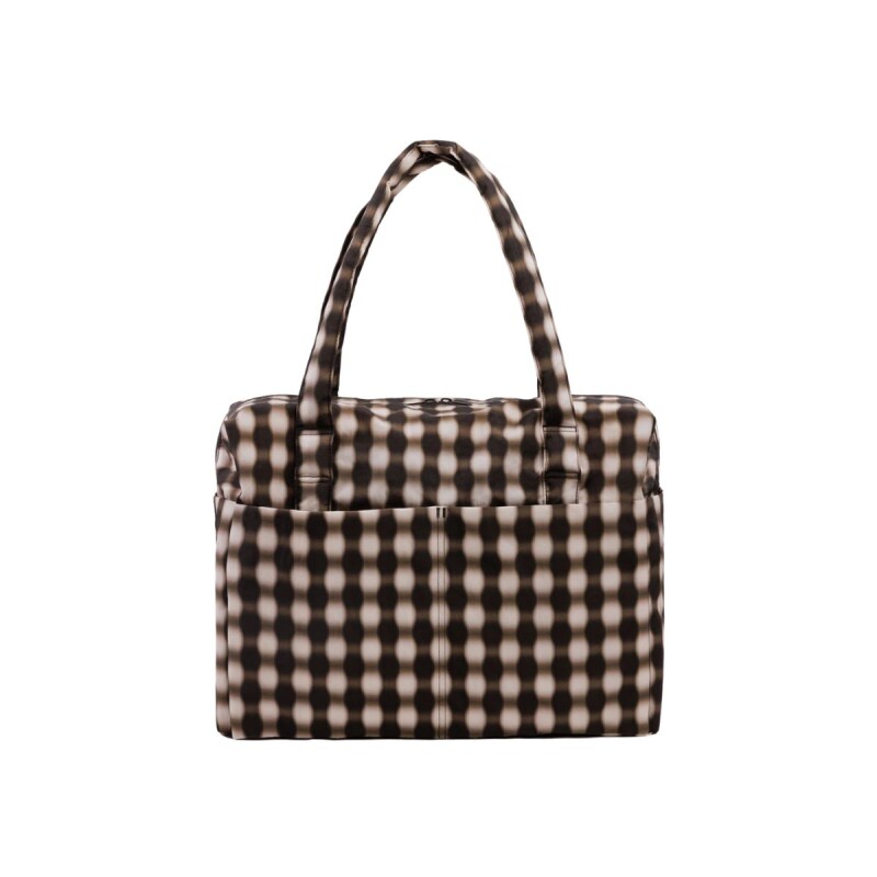 BOLCARRL Bolso De Mano Grande Para Carry On Baggu - Blurred Gingham Brown