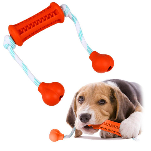 Juguete Perro Masticable Mordillo Mordedor Limpieza Dental Variante Color Rojo
