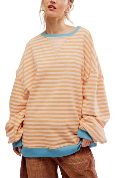 CAMISETA STRIPED CREW Natural