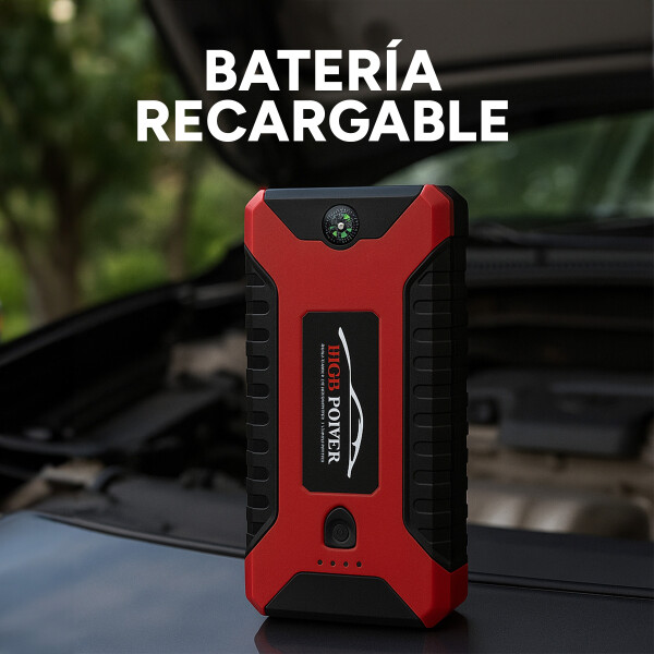 Arrancador Batería 12V 20000mAh USB Linterna Powerbank Auto Color Rojo