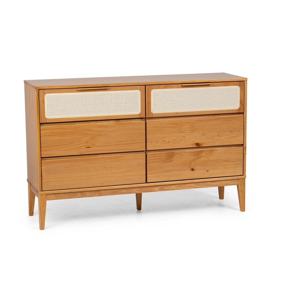 COMODA 6 CAJONES MADERA MARRON PRAGA