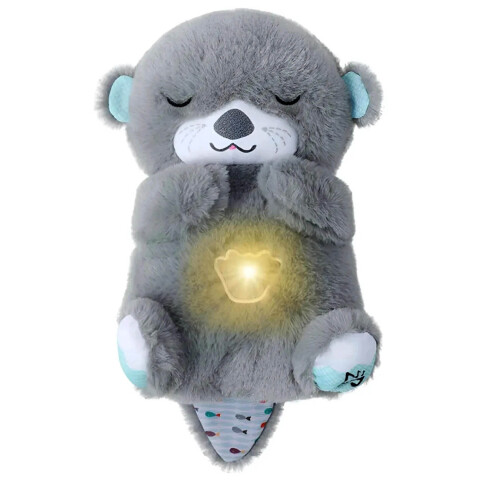 Peluche Nutria Bebé Respira Y Relaja Dormir Niño Tendencia Color Variante Gris