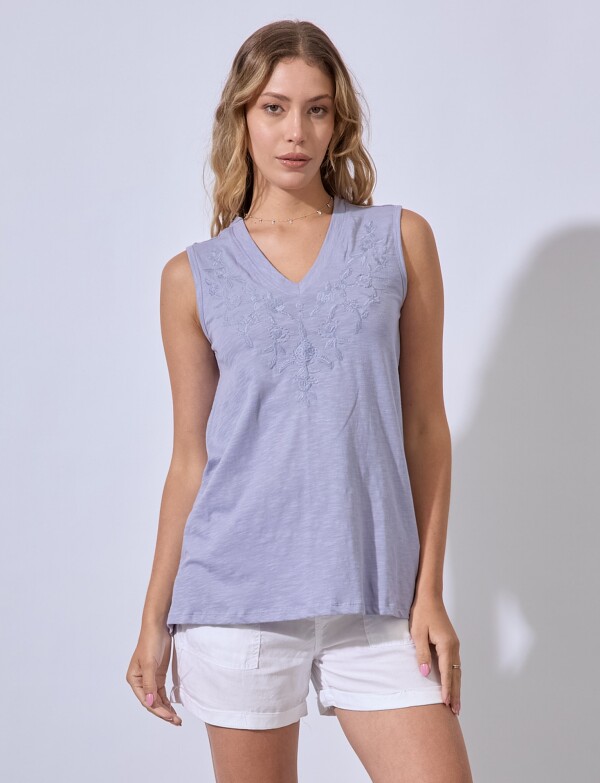 Musculosa Bordada VIOLETA