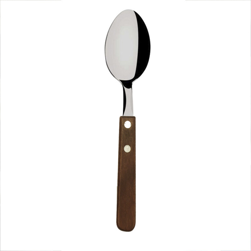Set x6 piezas cuchara de té 1,2 mm mango madera MARRON CLARO