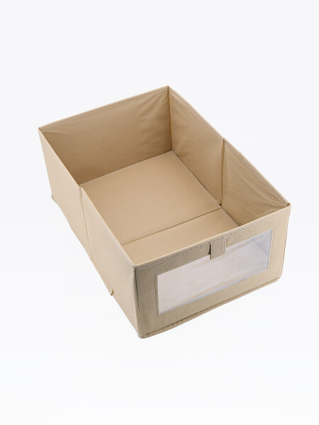 CAJA ORGANIZADORA CON VISOR BEIGE