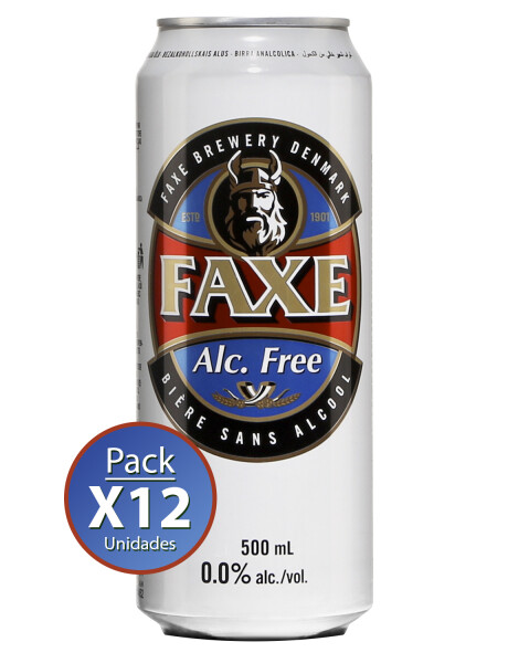 Pack de 12 latas de cerveza sin alcohol Faxe 0.0% de 500cc Pack de 12 latas de cerveza sin alcohol Faxe 0.0% de 500cc