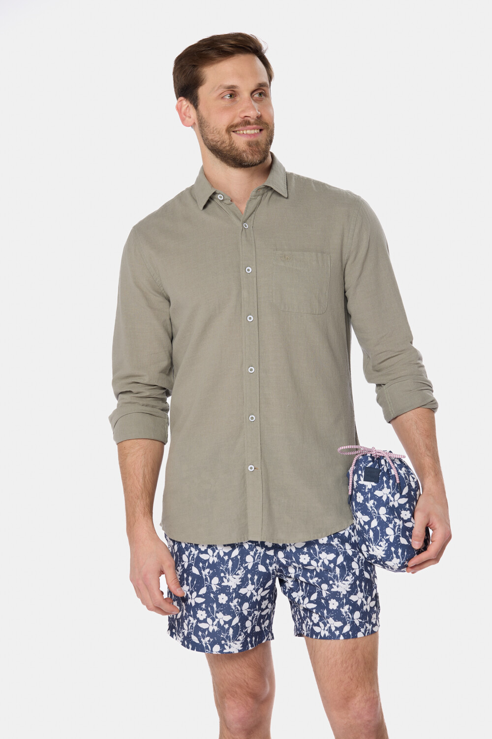 SHORT DE BAÑO ESTAMPADO Azul