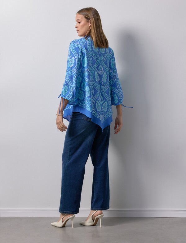 Blusa Plisado AZUL/MULTI