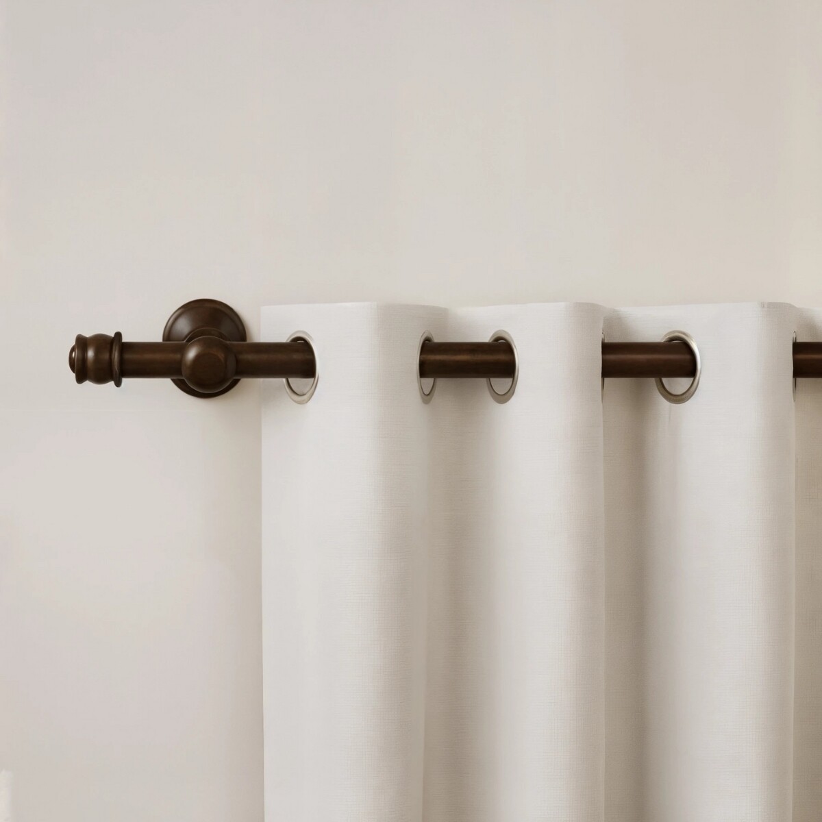 Barrote cortina de metal 1,5 m + 2 Soportes - MARRON OSCURO 