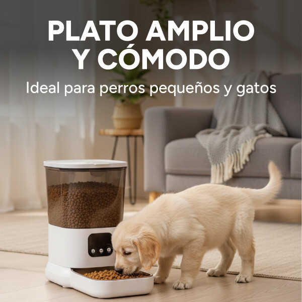 Comedero Dispensador Automático Inteligente Wifi Perro Gato Color Blanco Negro