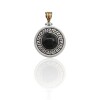 Dije medalla Onix y guarda griega- Plata y Oro - Ónix - CP5438 conpiedra