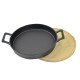 Fuente redonda 20cms hierro fundido base bambú NEGRO
