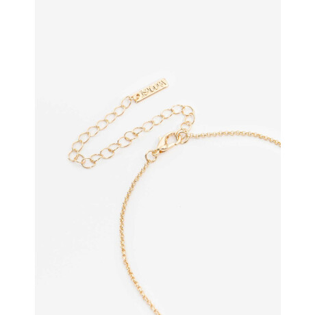 Collar Largo Con Dije Floral Dorado