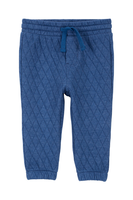 Pantalón de algodón, capitoneado, azul Sin color