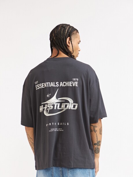 REMERA BOXY METAL GRIS