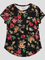 Remera Ruperta Negra flor grande