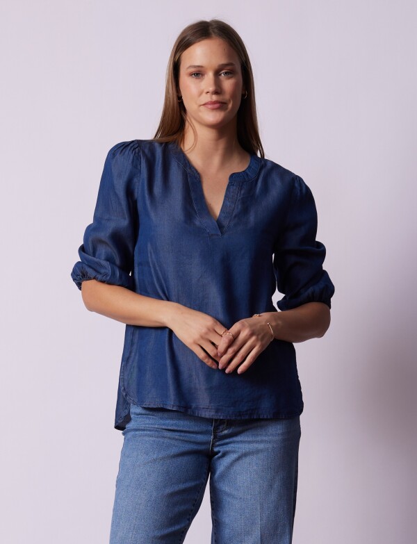 Blusa Lyocell JEAN OSCURO