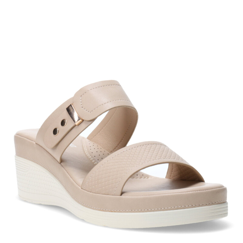 Sandalias de Mujer Lady Confort HAYS con dos tiras Beige