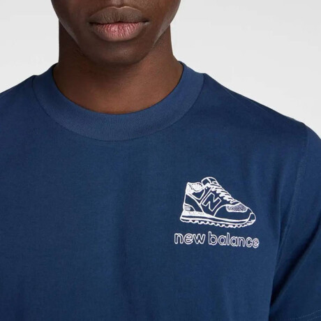 Remera Left Chest Sketch De Hombre Azul