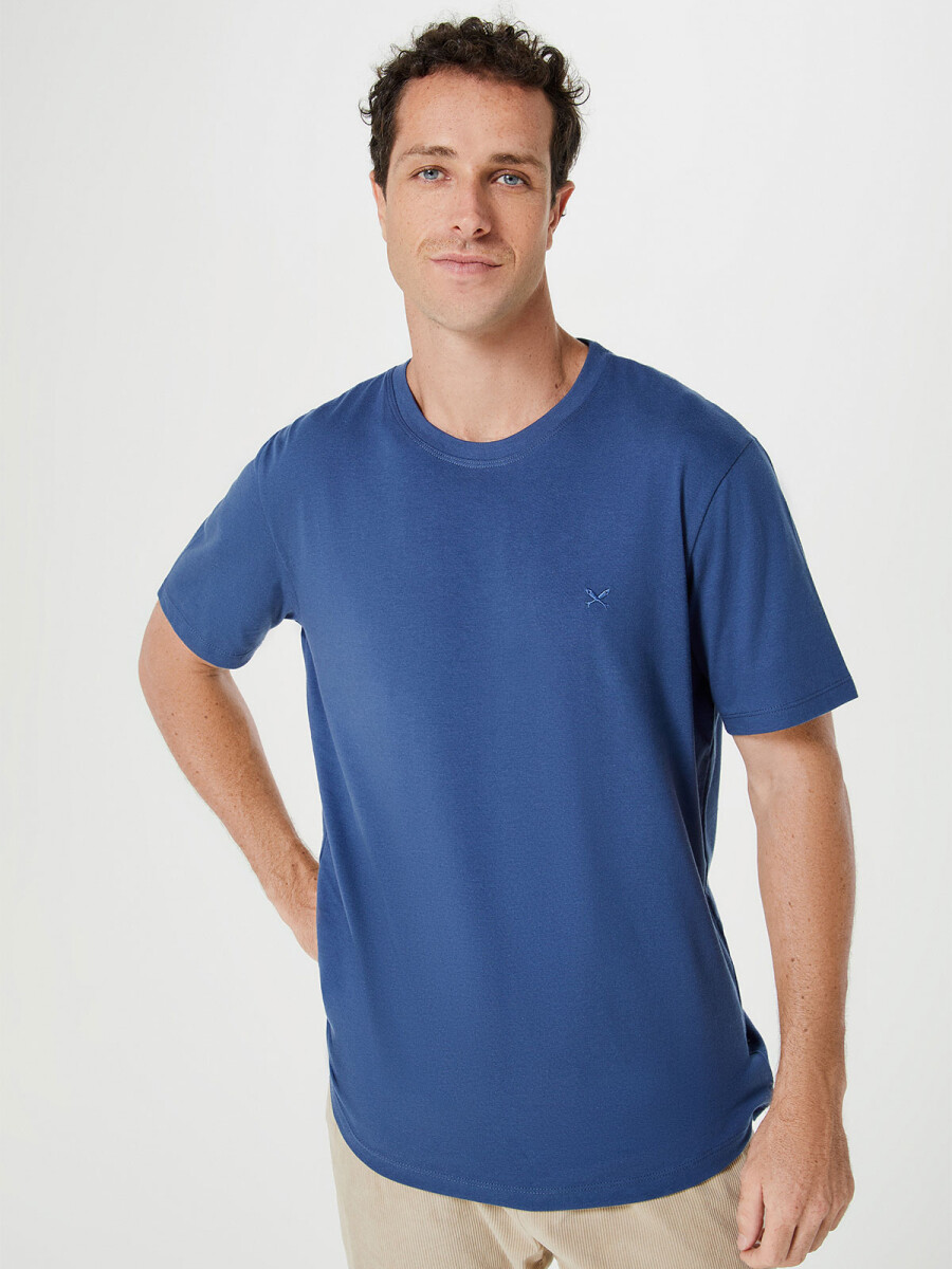 CAMISETA BÁSICA WORLD CON BORDADO - AZUL 