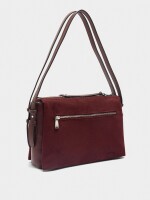 Bolso De Hombro Efecto Piel burdeos