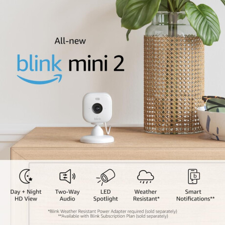 Blink - Cámara de Seguridad Interior o Exterior Mini 2 - Visión Nocturna. Audio Bidireccional. Wifi. 001