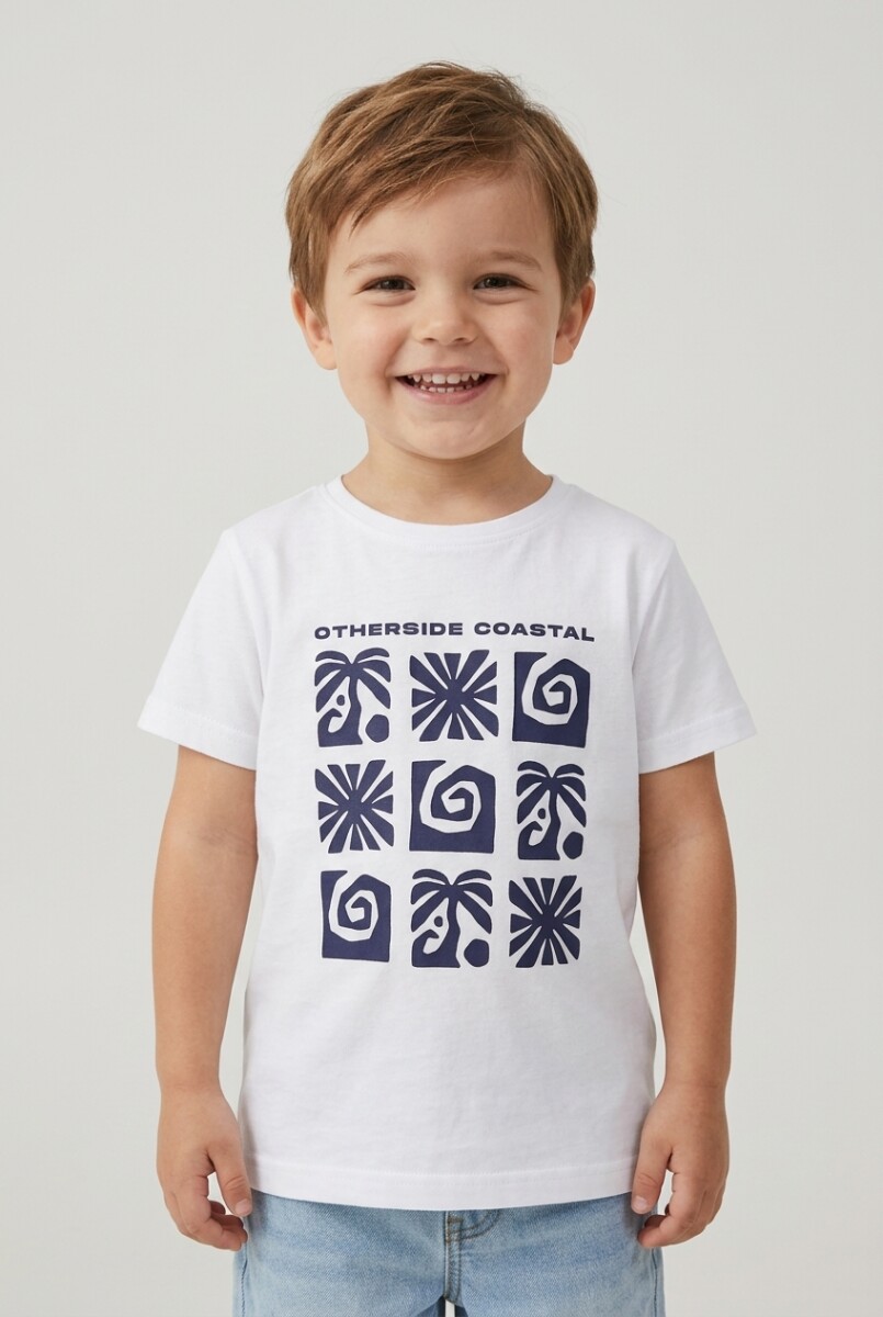 Remera m/c estampada Coastal - Blanco 