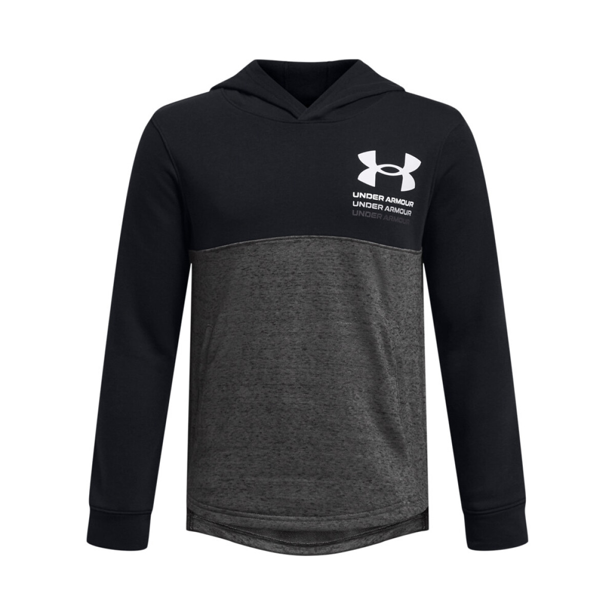 UA Boys Rival Terry Hoodie-PPL - BLK-001 