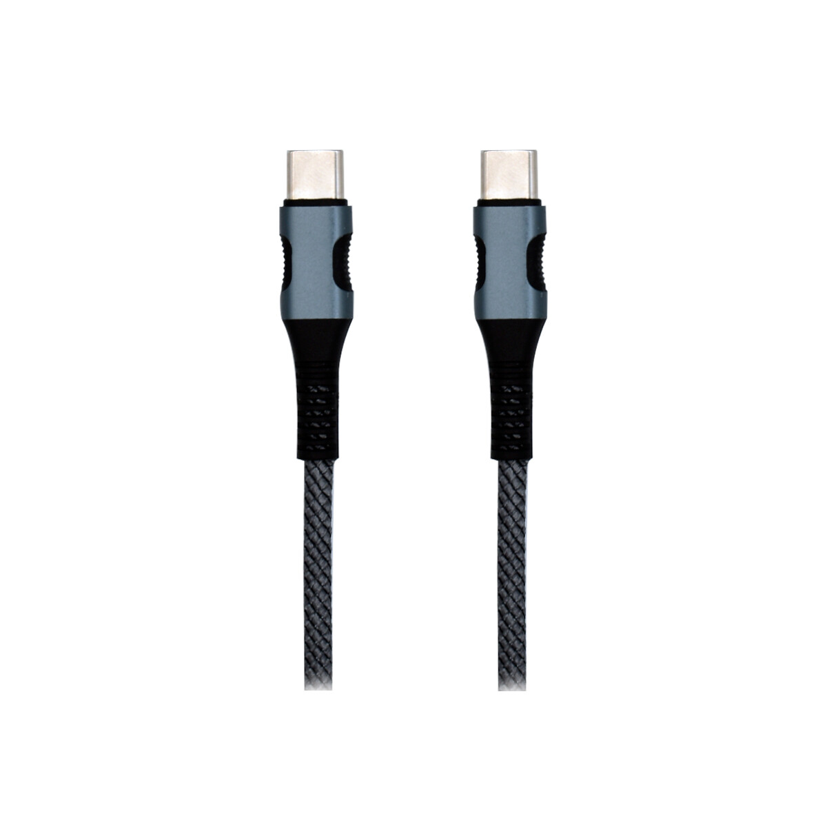 Cable de datos USB-C a USB-C acordonado color gris 