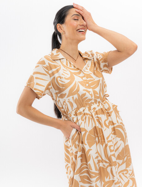 Vestido midi tostado