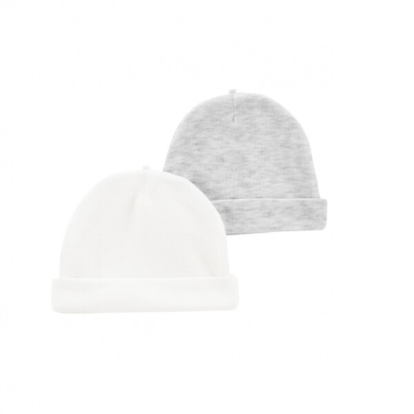 Set gorros x2 Carters Blanco Gris