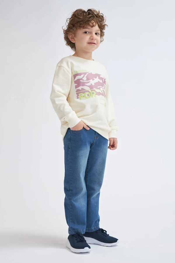 Pantalón de jean recto Azul Claro