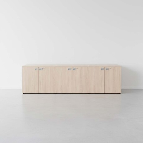 ARMARIO BAJO MADERA GRIS WORK 6 PUERTAS