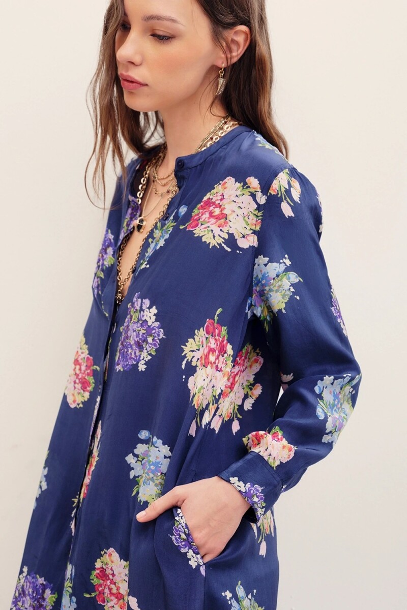 CAMISA SAITAMA BOUQUETS Azul