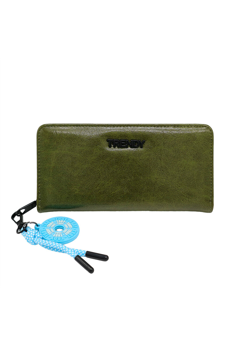 Billetera Trendy con llavero Verde