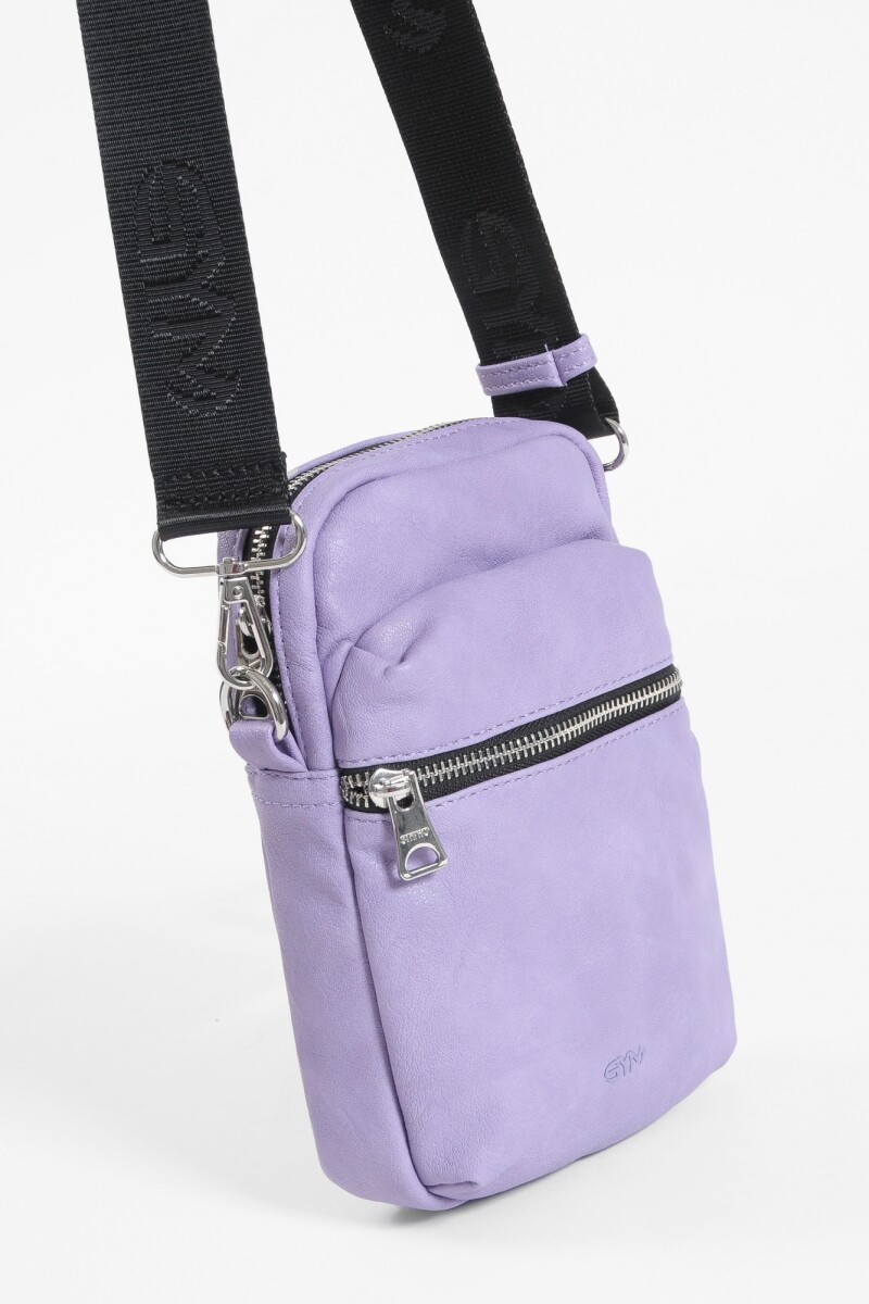 Porta celular con bolsillo lila