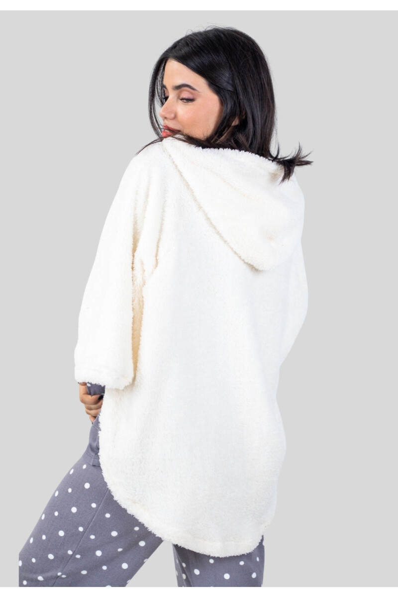 PONCHO CON CAPUCHA NATURAL