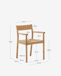 Silla Yalia de madera maciza de roble con acabado natural y asiento de cuerda FSC 100% Silla Yalia de madera maciza de roble con acabado natural y asiento de cuerda FSC 100%