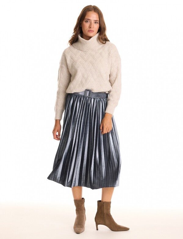 Falda Velvet GRIS AZULADO