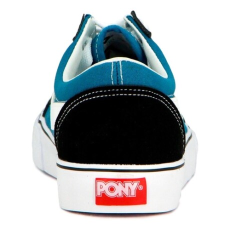 Championes Pony Old School Lona-Gamuza Azul/Negro 43