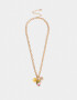 Collares Cortos Esmaltado Collar Corto Cadena Multidijes - Dorado