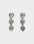 Aros Colgantes Largos Corazón Aros Colgantes Largos Con Corazón - Plateado Antique Silver