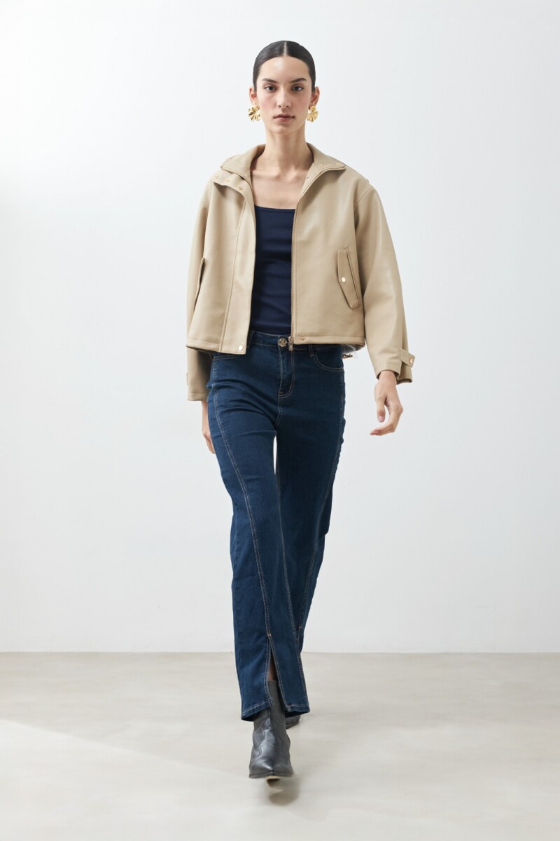 Jean Donna con tajos jean oscuro