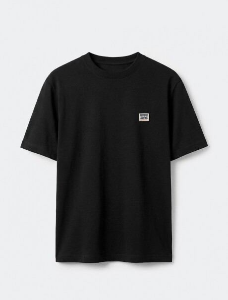 CAMISETA MANGA CORTA CON ESTAMPA NEGRO