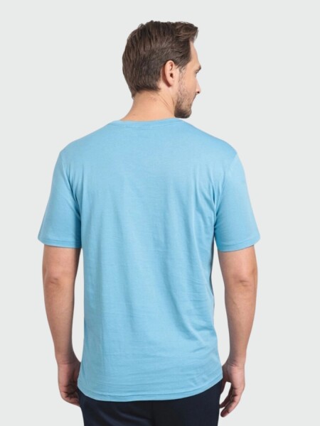 BOSS -Remera de algodón con logo, regular fit , THINKING Celeste
