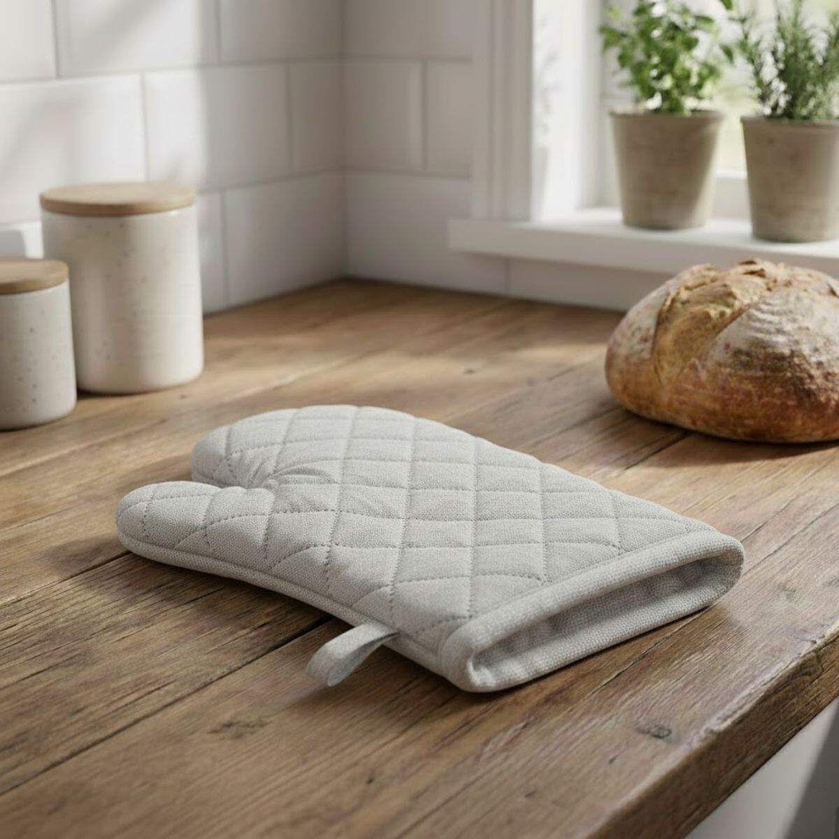 Manopla de algodón reforzado - GRIS 