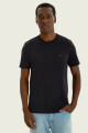 Remera Hering lisa con logo bordado Negro