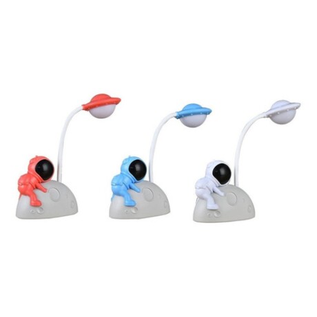 Lámpara Led Escritorio Diseño Astronauta Universo Binario ROJO